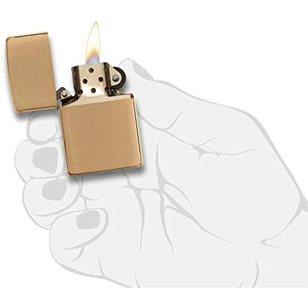 Zippo Lighter Solid brass with brushed finish