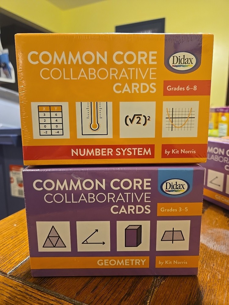 Set Of 2 Common Core Collaborative Cards; NumSystem & Geometry Teaching SEALED