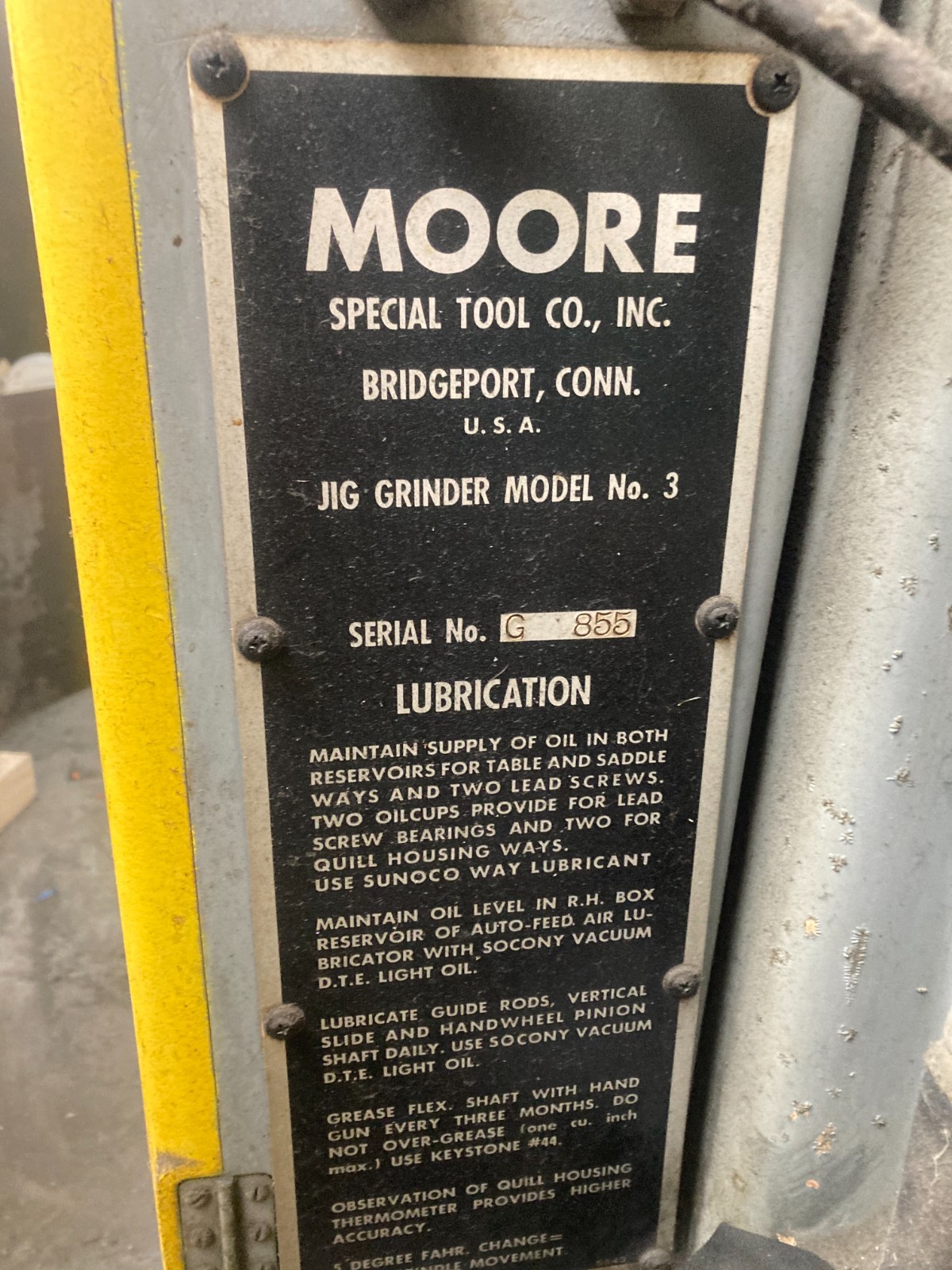 MOORE No. 3 JIG GRINDER FOR SERIOUS BUYER~
