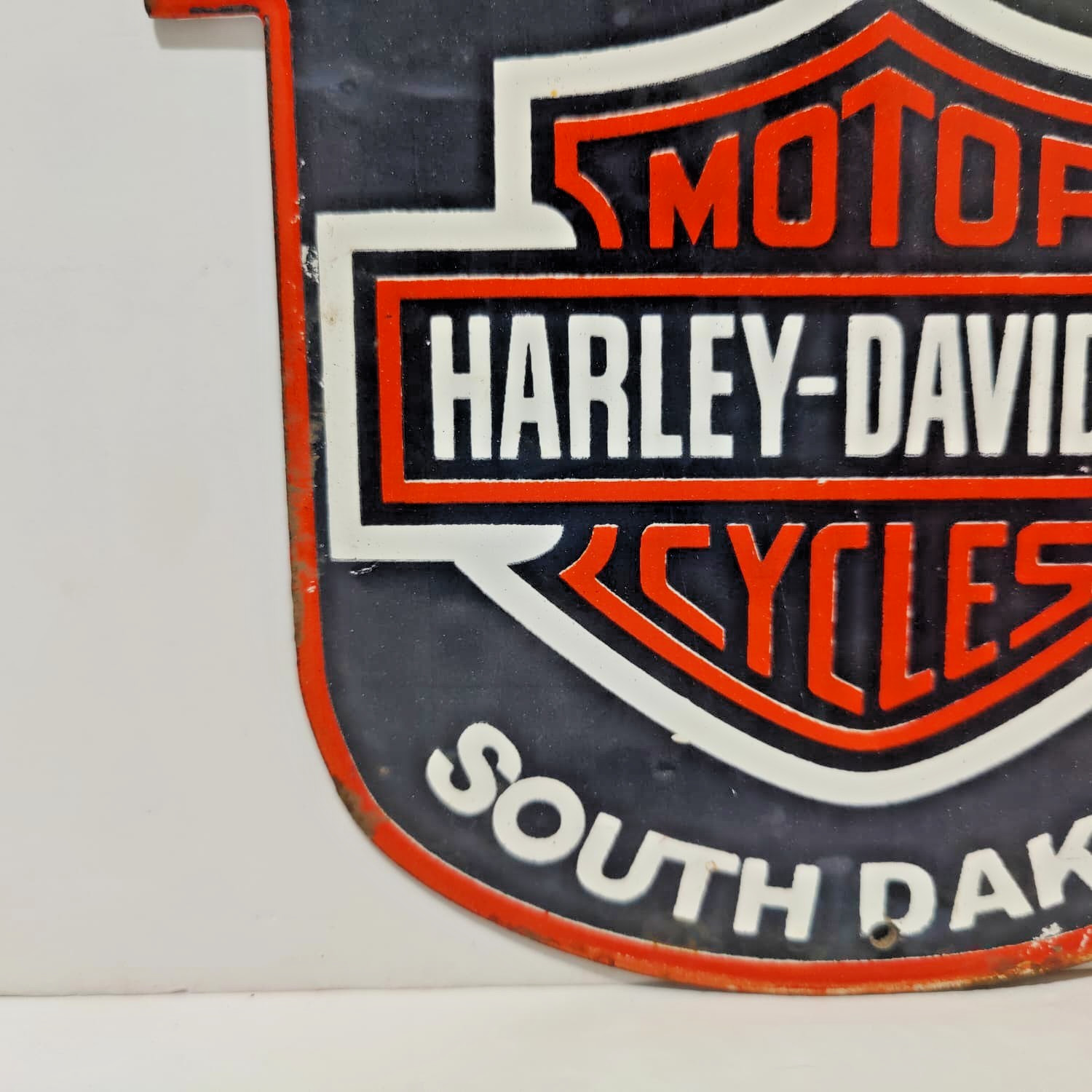 Vintage HARLEY DAVIDSON Sturgis South Dakota Porcelain Enamel Metal sign 10" x 8