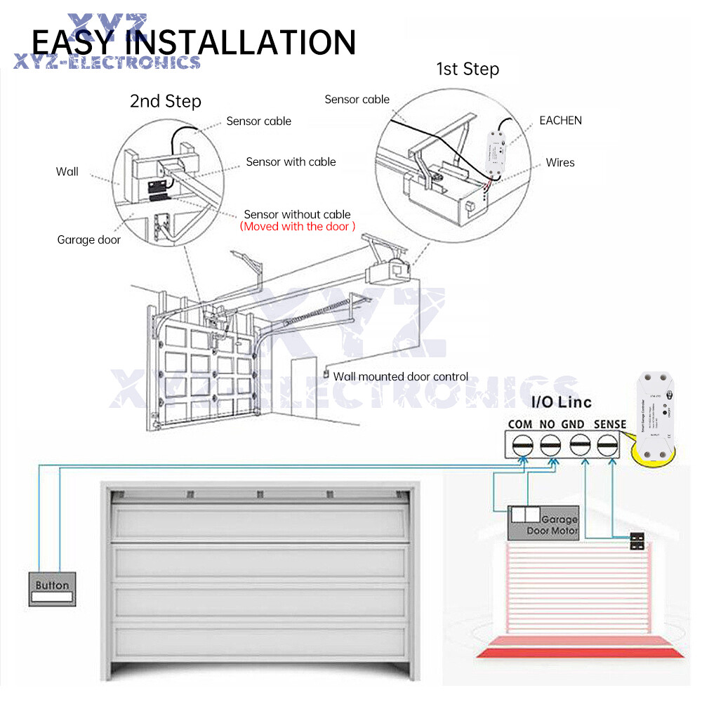WiFi Smart Garage Door Opener Wireless APP Remote Controller Timer Voice Control
