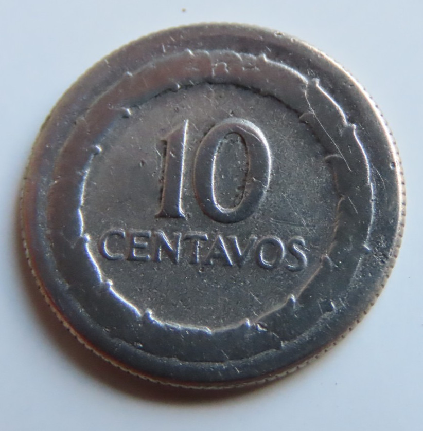 1951 Colombian Silver 10 Cent Coin
