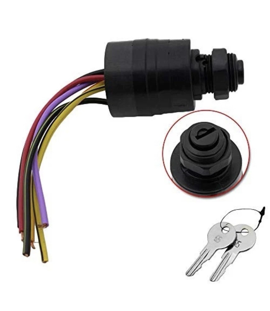 Mercury Boat Engine Ignition Switch Replacement with 2 Keys, 3 Position, 6 Wire