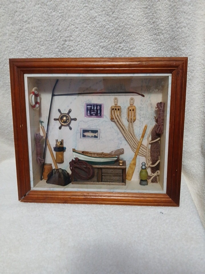 Vintage Nautical Shadow Box.