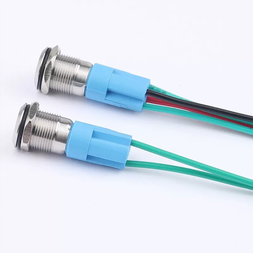 12mm Push button Switch | Black Silver | Momentary Latching | LED Socket series