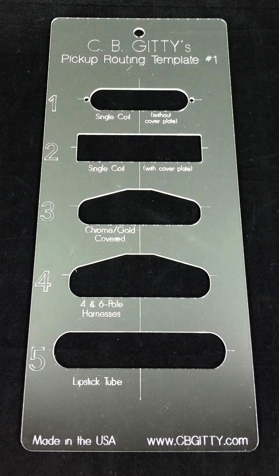 2pc. Electric Guitar Acrylic Pickup Routing Templates - 10 most popular pickups!