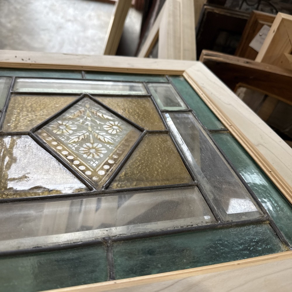 Sg5182 Antique Painted And Fired Windows 19.5 Square