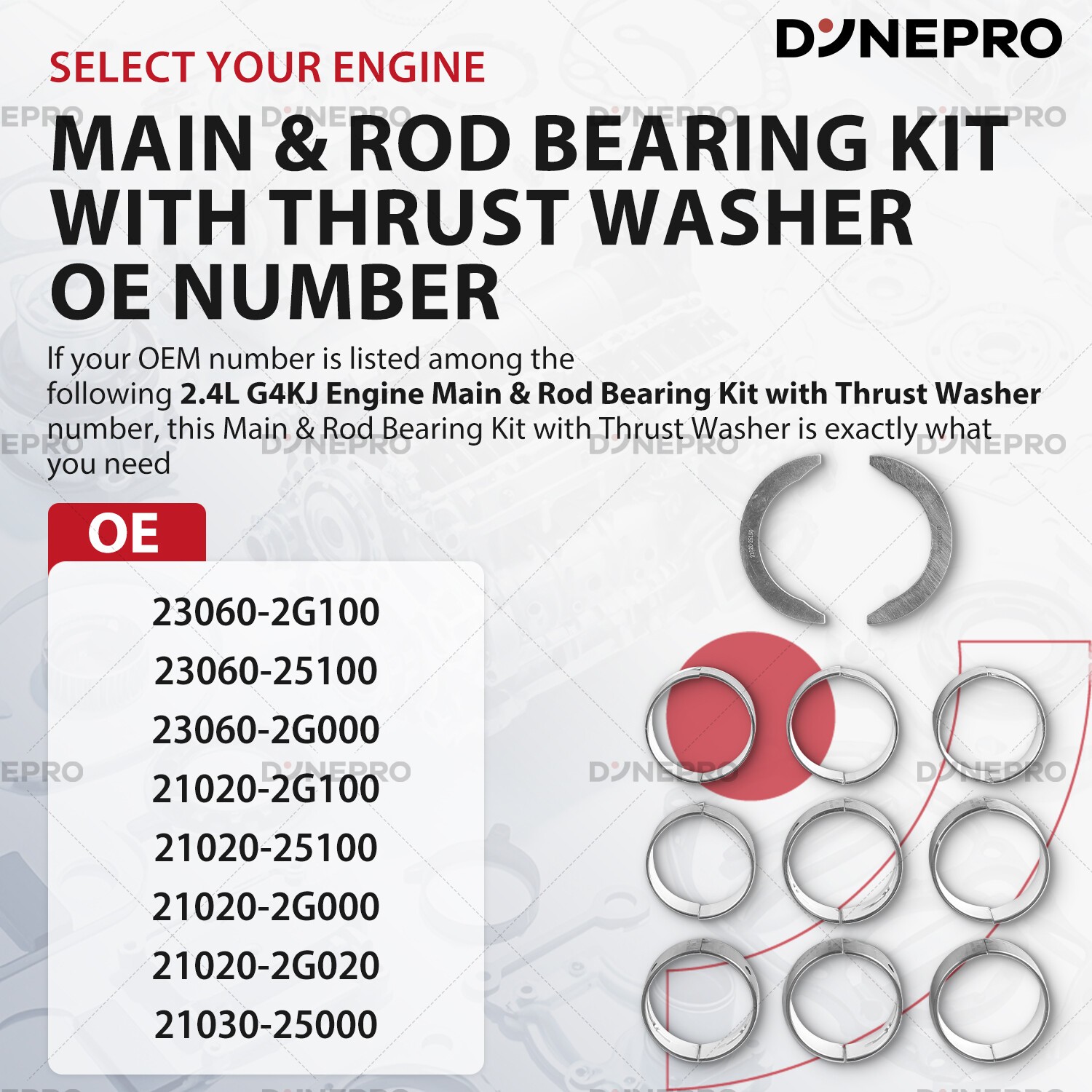 For Hyundai Kia 2.4L G4KJ Engine Rebuild Overhaul Kit Crankshaft Rods Timing VVT