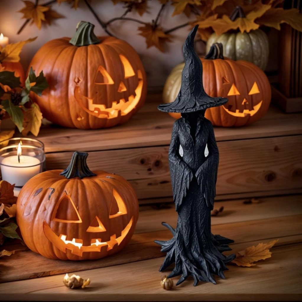 1 Pack Cracker Barrel Tree Witch Statue 2025 30 cm Halloween Decor - New in Box