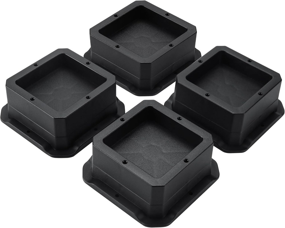 Sleek Plastic Bed Risers - 1-Inch Elevation, Heavy Duty Support Up to 2000lbs