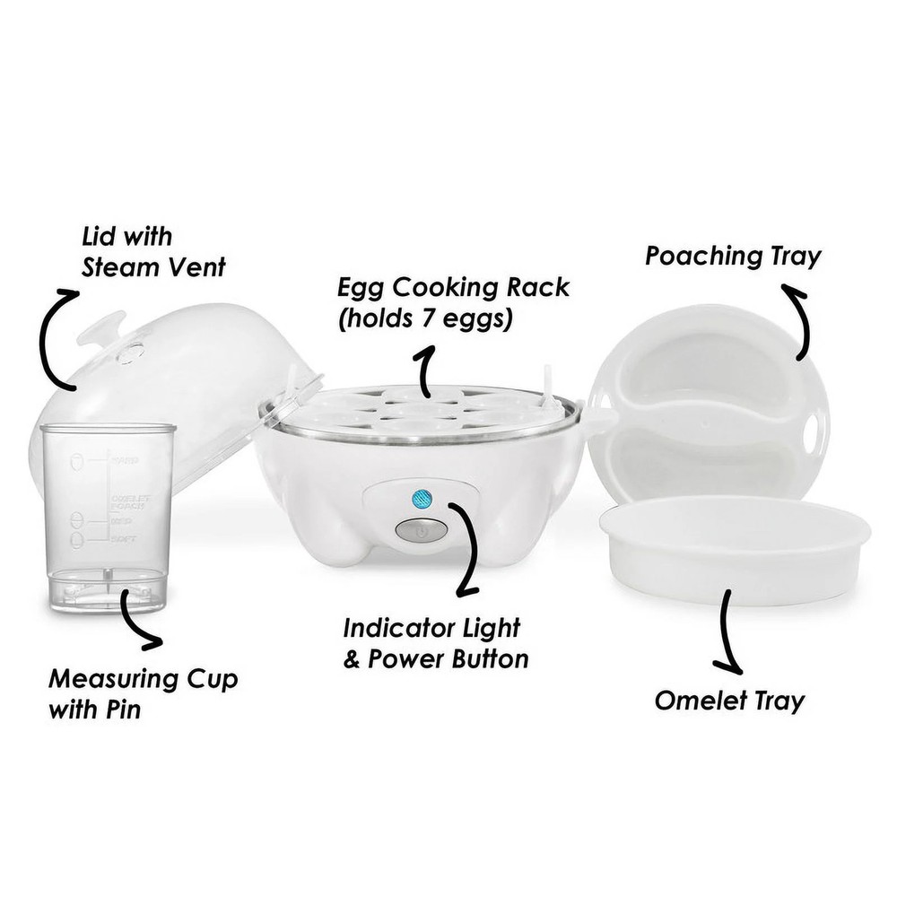 Elite Cuisine EGC550 Automatic Easy Egg Cooker, 7 Eggs
