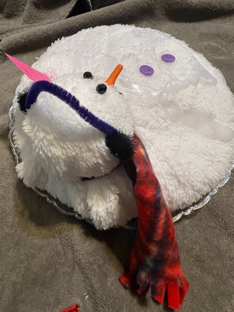 Handmade Melting Snowman - Help I'm having a meltdown - Pink