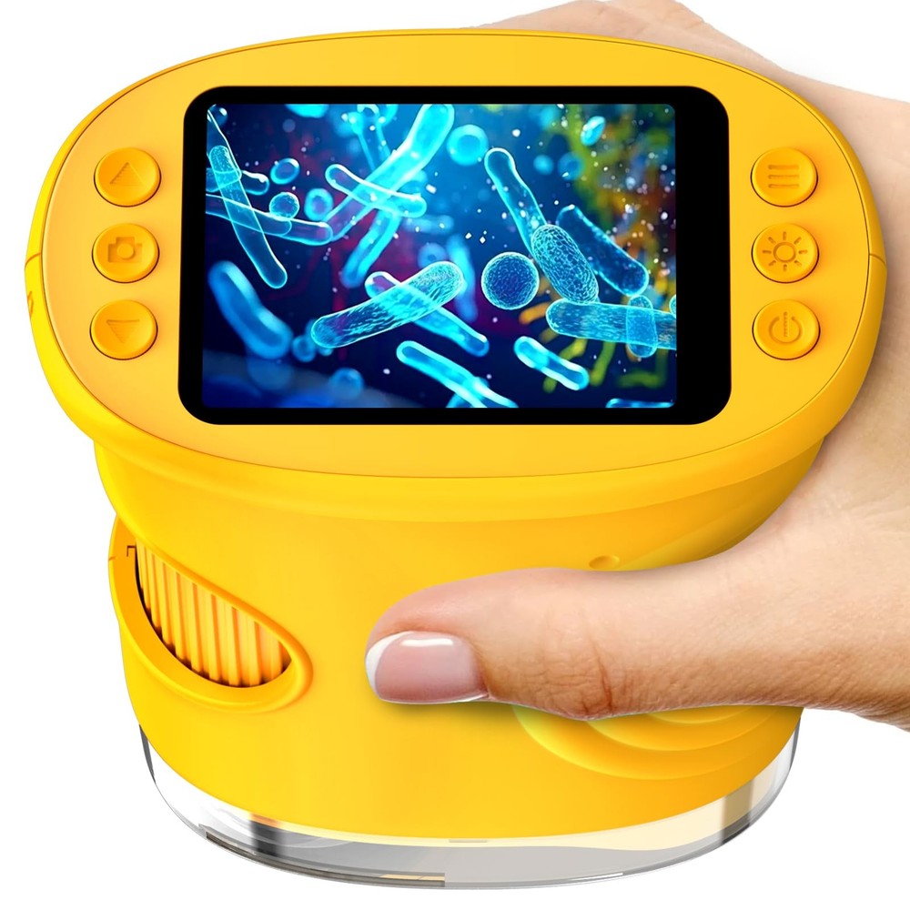 1000X Digital Handheld Microscope for Kids with 2.0" IPS Screen, Orange