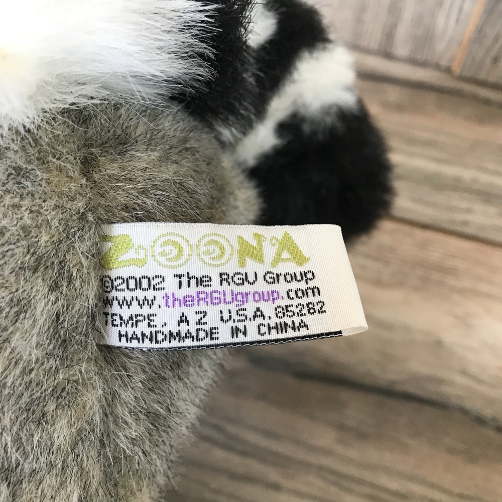 Vintage 2002 Zoona Ringtail Cat Plush With Tags! EXCELLENT! 9”