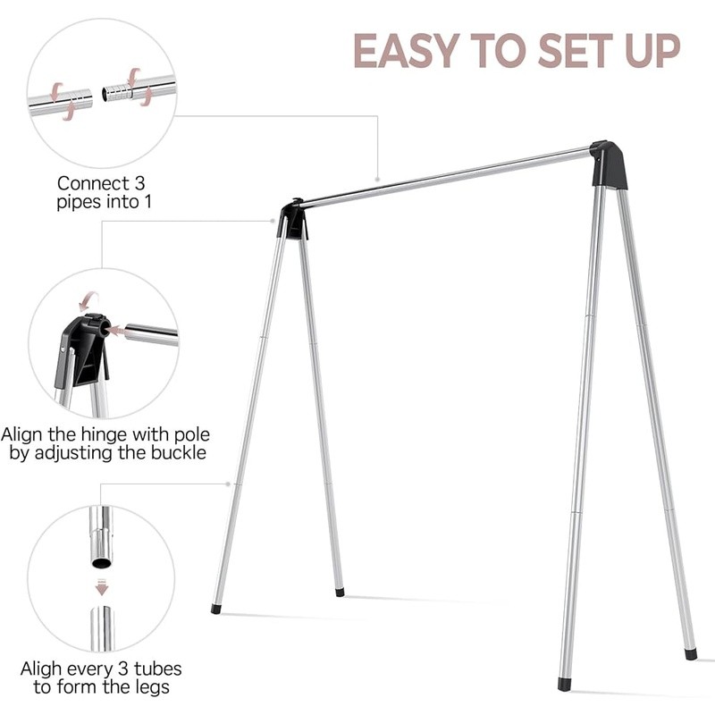 Foldable Drying Rack Portable Laundry Space Saving Rust Resistant 33lbs Capacity