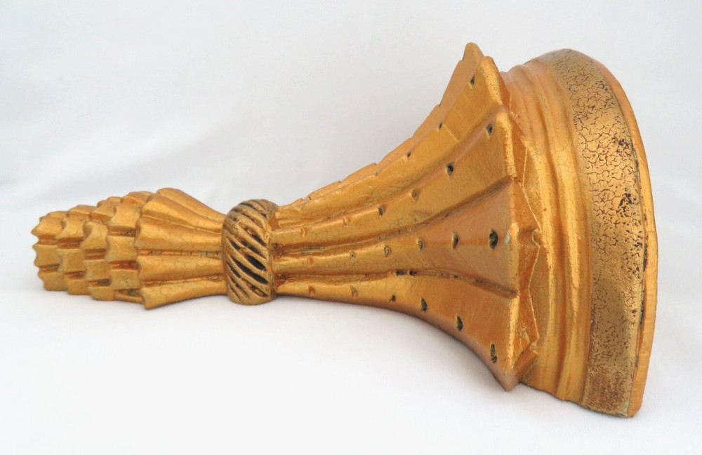 Vintage Gold Plaster Wall Shelf Sconce