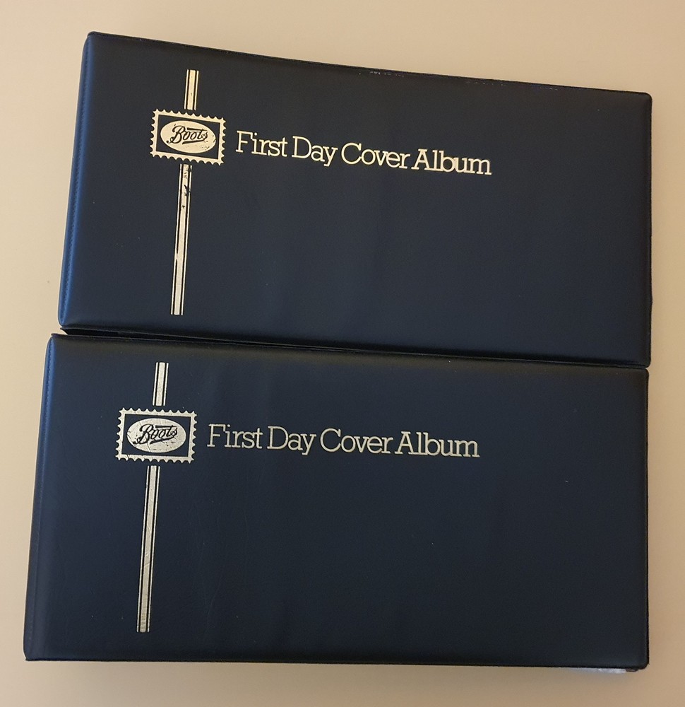 2 x BOOTS FDC ALBUMS INC. 24 INSERTS ENOUGH TO HOLD 48 COVERS #3212