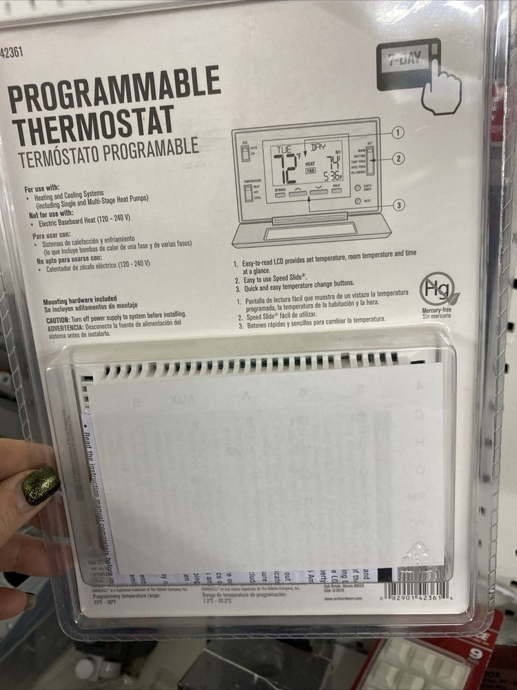 ACE Thermostat Programmable Heating/Cooling Universal Compatibility 42361 NEW