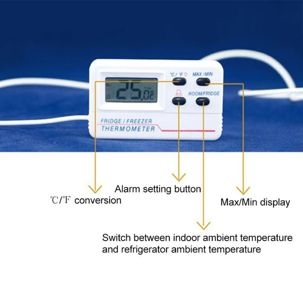 Refrigerator Digital Alarm Wide Temperature Range Easy Switchable Sensors