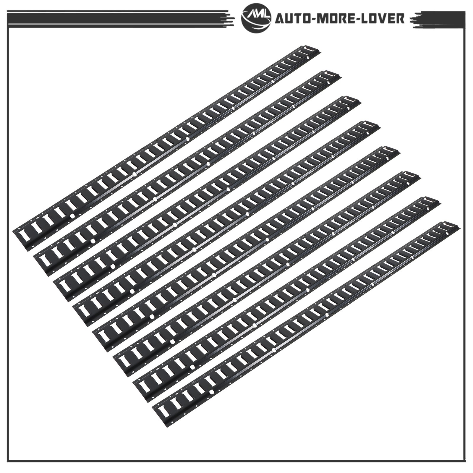 6 Feet Long E Track Tie-Down Rails BLK Finish 8 Pack For Cargo Management System