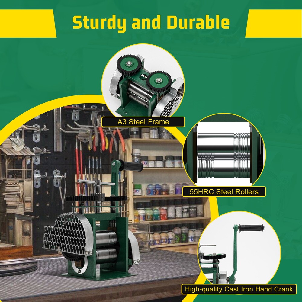 Manual Jewelry Press Rolling Mill Machine Wire Flat Metal Sheet Roller Tool
