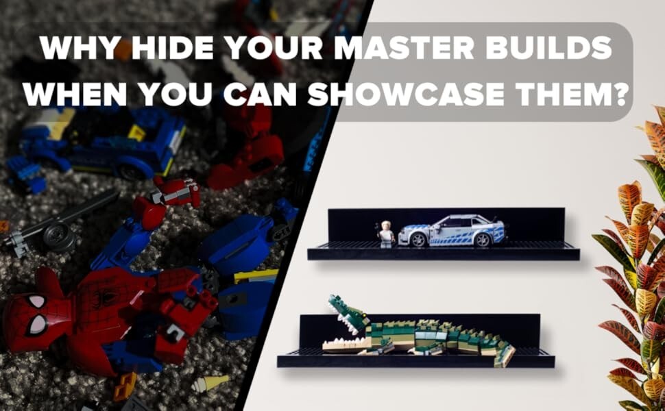 BrickMaster Displays - 16 Inch Building Block Shelf -(2 Pack)