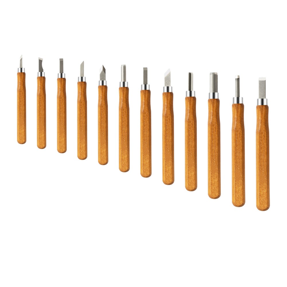 12-Piece Wood Carving Tools Kit Hand Chisel Tool Set Woodworking Gouges Steel