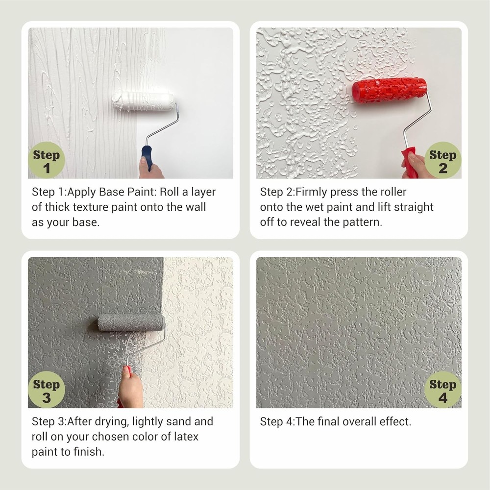 7'' Patterned Roller for Wall Decoration Classic Brick Embossing Texture Rubber
