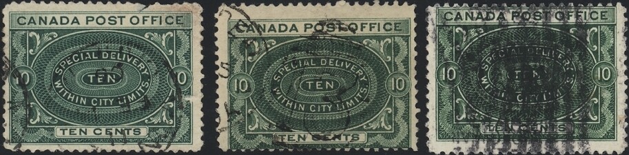 CANADA, 1898. Special Delivery E1, Used (3)