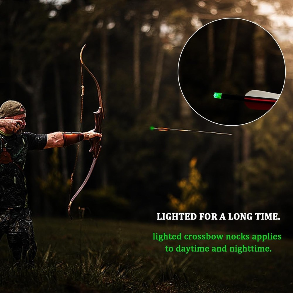 Crossbow Lighted Nocks 6 Pack for 4 Sizes Light Up Automatically Accuracy