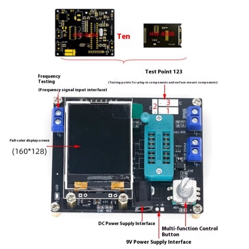 Handheld Voltages Frequency Meter GM328A Transistor Diode Testing Function
