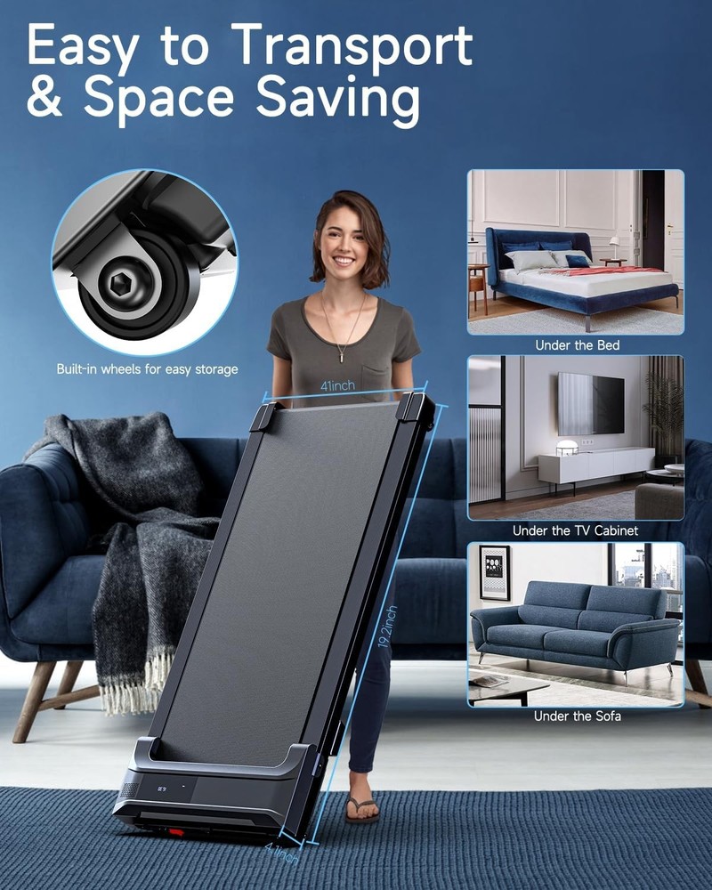 Under Desk Walking Pad Treadmill Portable Mini Running Machine Remote Control