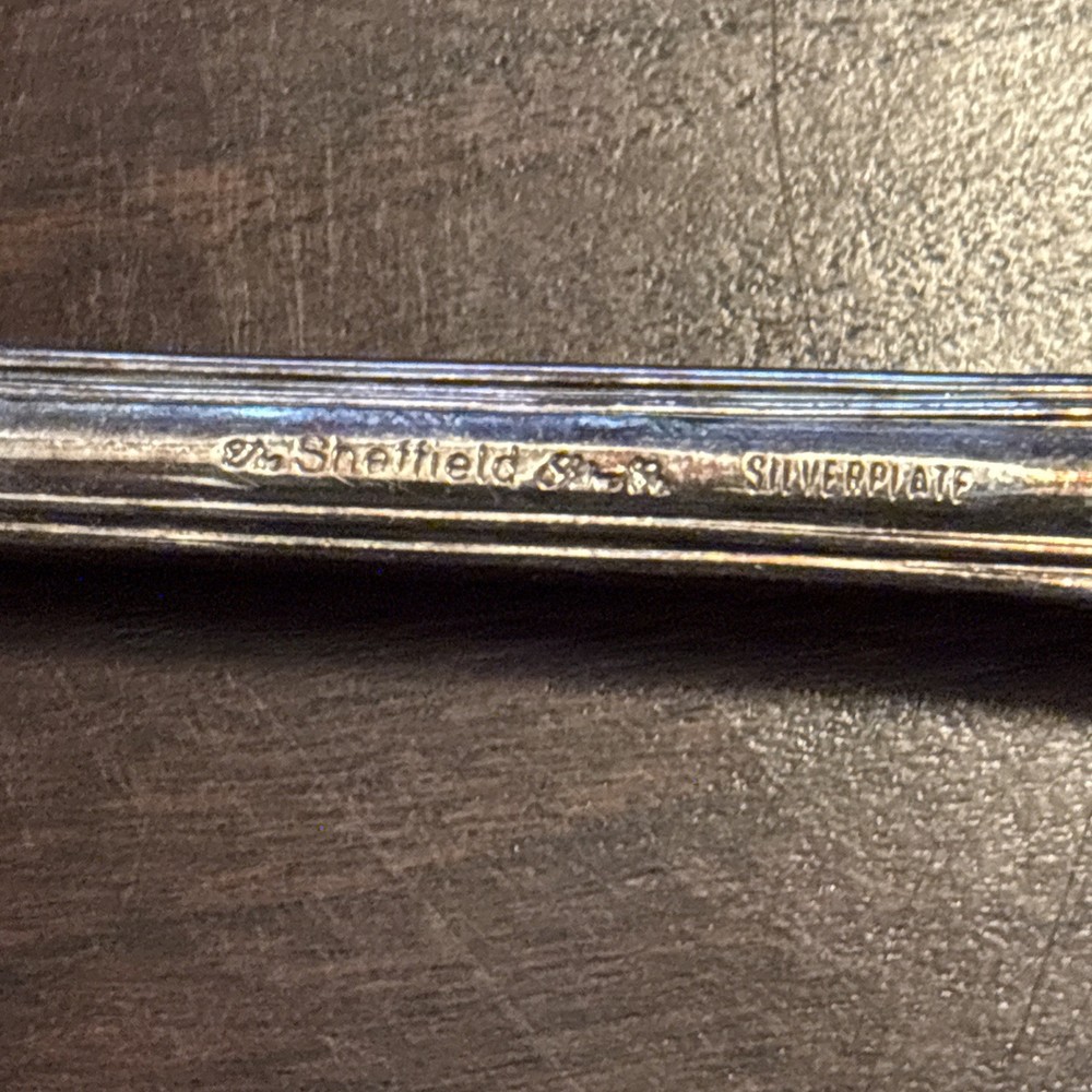 Large 13" Sheffield Silver Co. Serving Spoon Silver Plate Italy