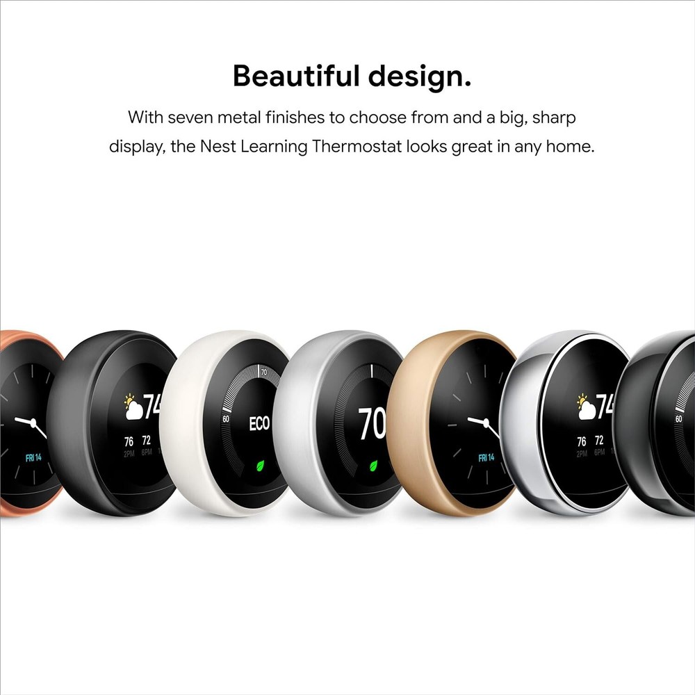 Google Nest Learning Thermostat - 3rd Gen - Programmable Smart Thermostat