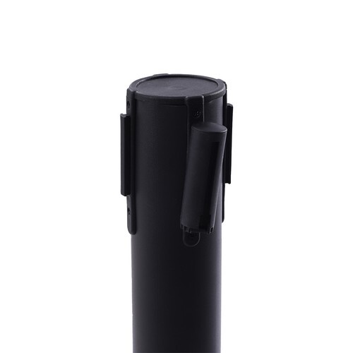 6PCS Black Stanchion Posts Queue Pole Retractable Belts Crowd Control Barrier