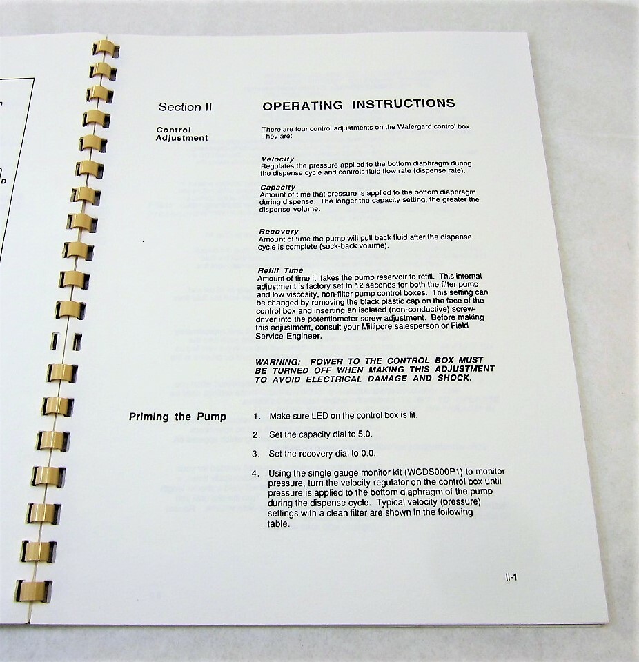 Millipore Wafergard Installation & Operating Instructions OM 165