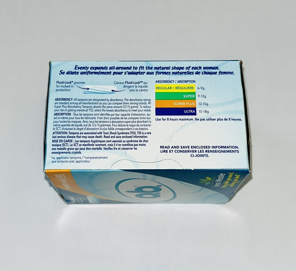 NIB Ob Super Plus 40 Count Absorbency Non-Applicator Tampons NEW