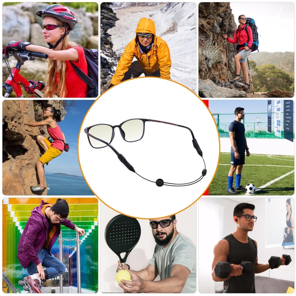 Yeahxing Adjustable Glasses Strap - 4 Pack 16Inch Eye Glasses String Straps w...