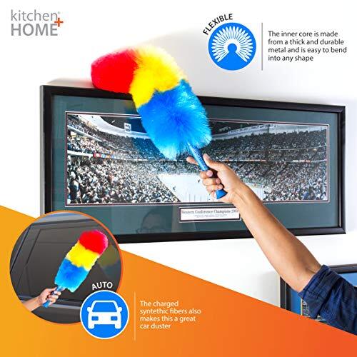 Kitchen + Home 23” inch Rainbow Static Duster - Electrostatic Feather Duster