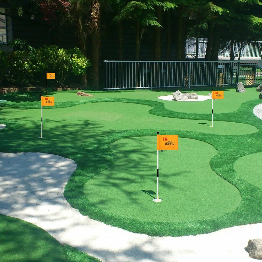 3ft Golf Flagstick - Portable Two-Section Design - Ball Retrieval Base - Perf...