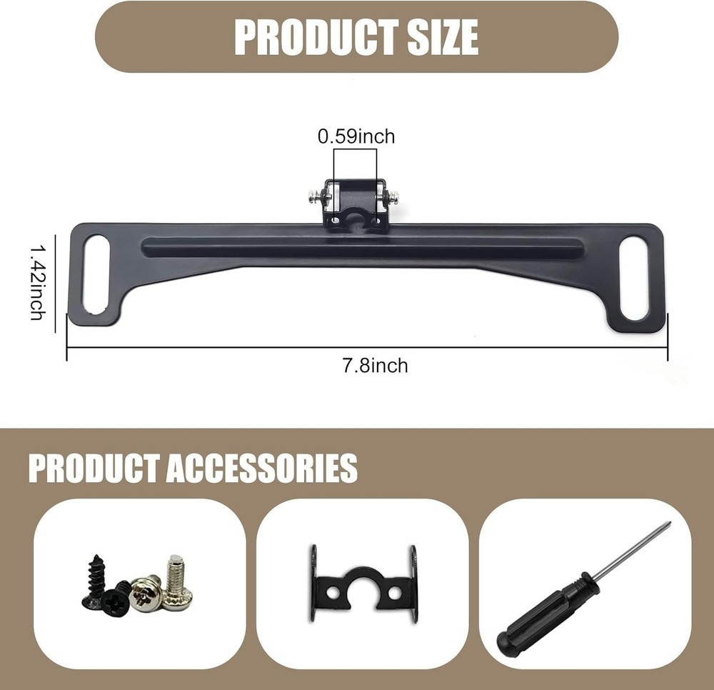 Shock-Proof Waterproof Camera Mount License Plate Frame - Easy DIY Installation