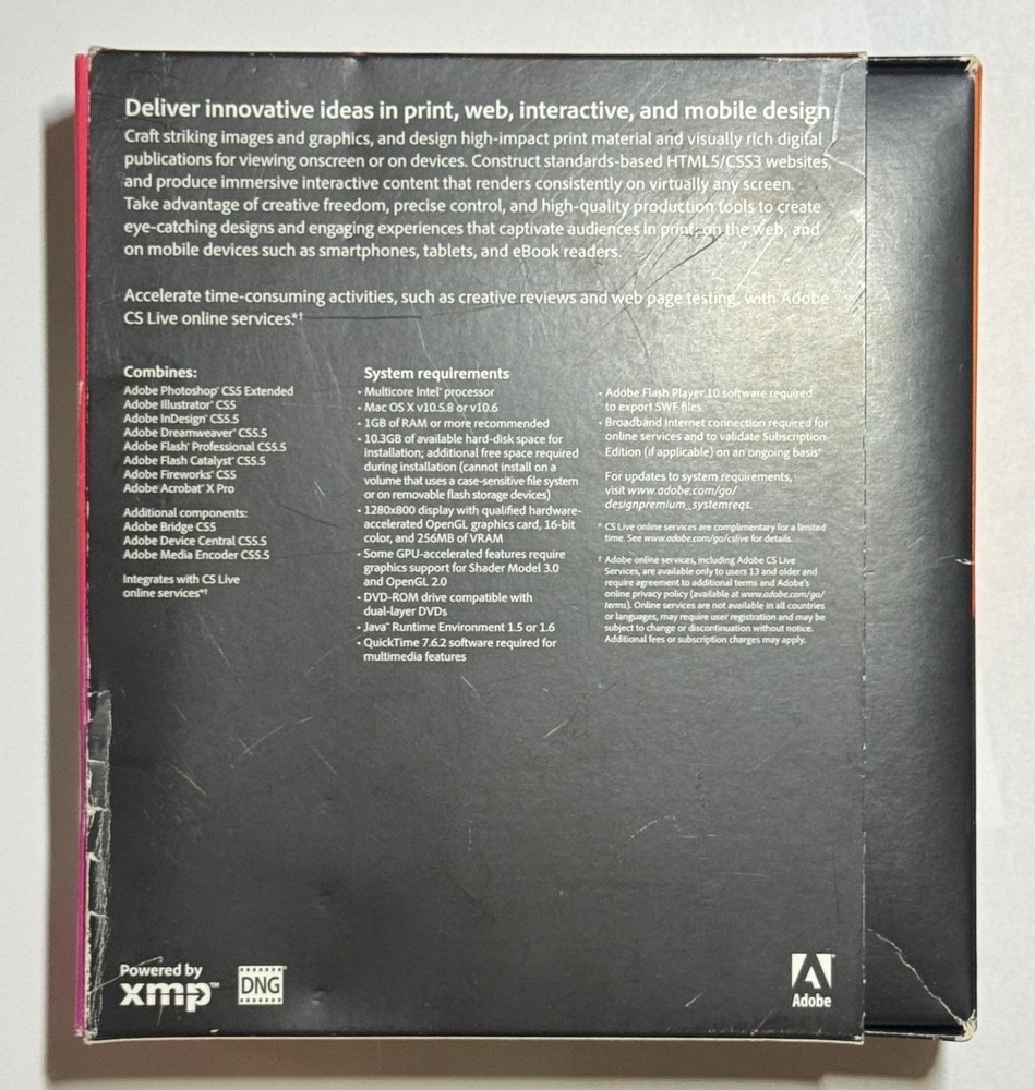 Adobe Creative Suite 5.5 Design Premium CS4 MAC OS Upgrade Version W/ Serial