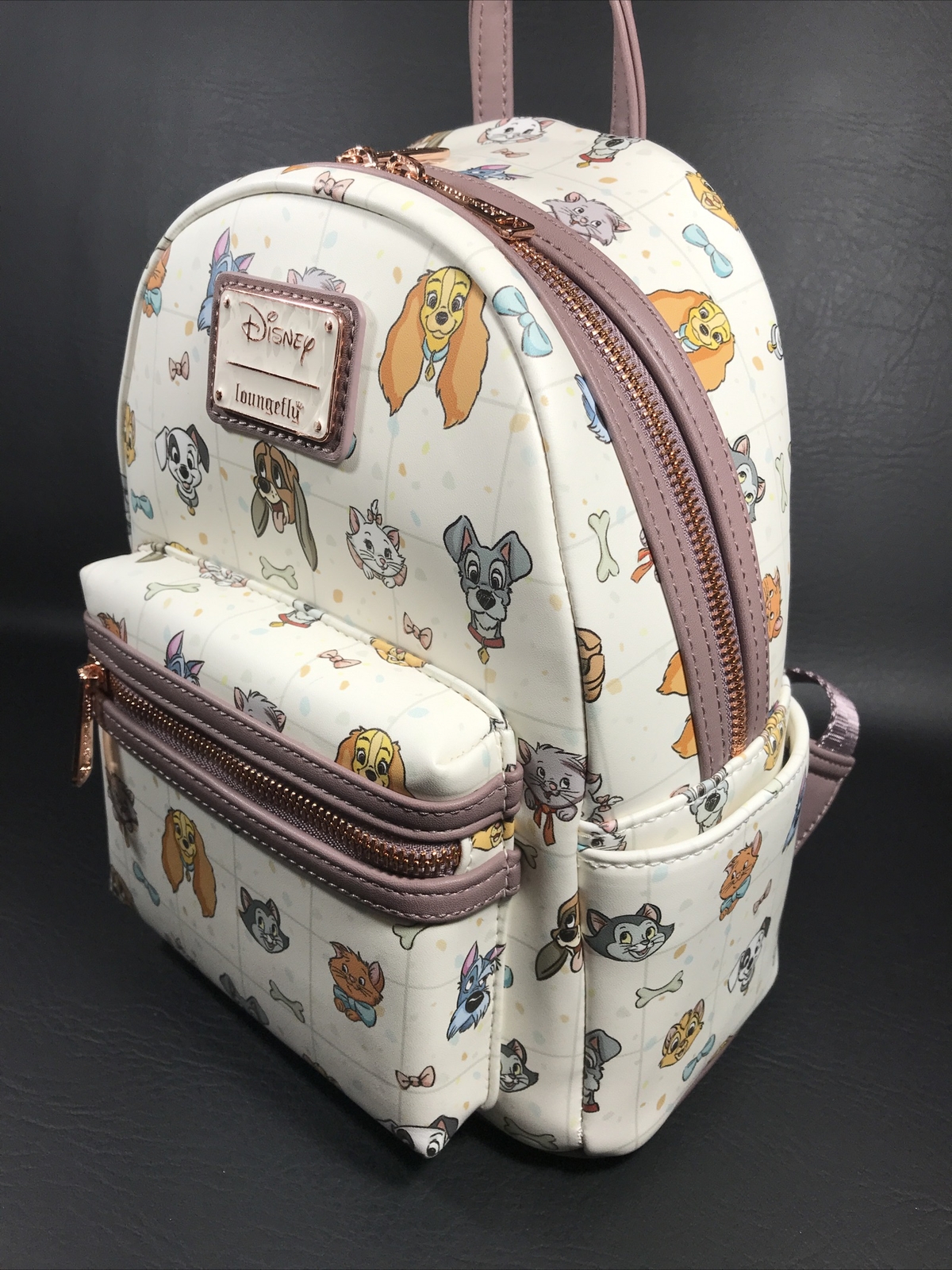 Loungefly Disney Pets AOP All Over Print Dog Cats Mini Backpack & Cardholder
