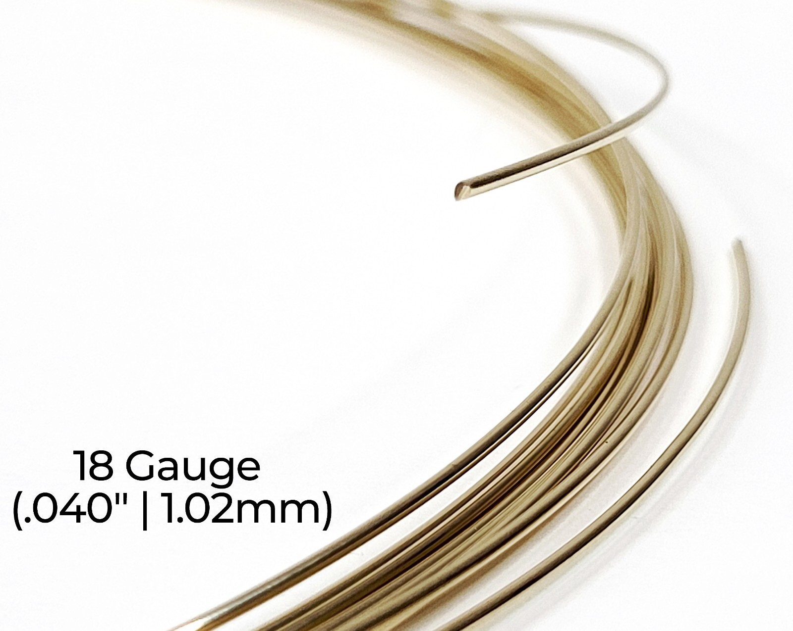 14/20 Yellow Gold-Filled Wire | Round | Half Hard | 10-30 Gauge | 1-10 ft | USA