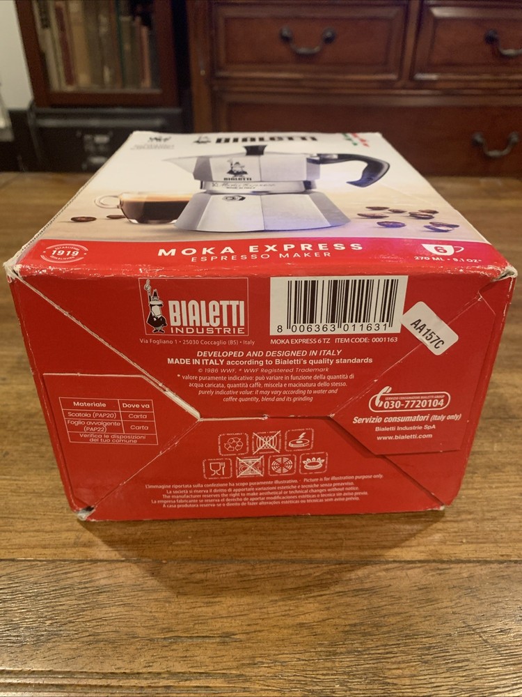 bialetti moka 6 cup express espresso maker