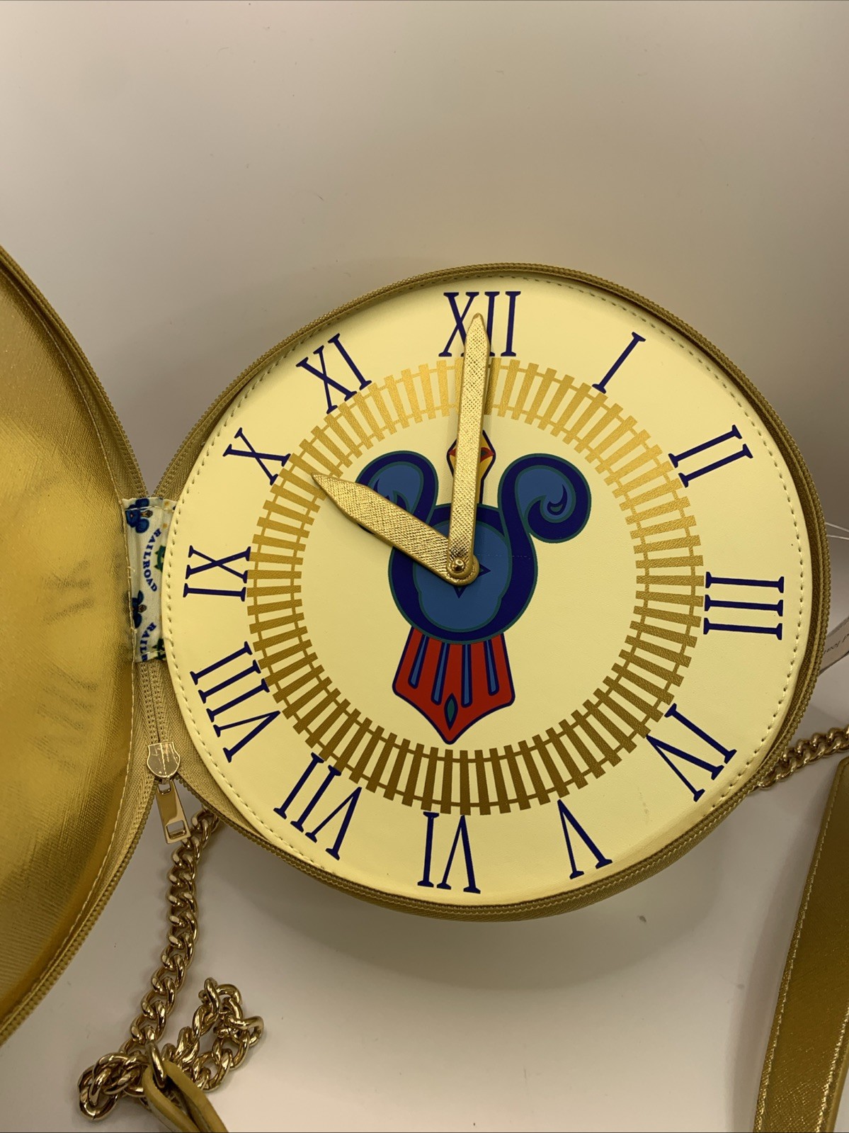 Walt Disney World Railroad Gold Crossbody Bag Disney Parks Exclusive NWT