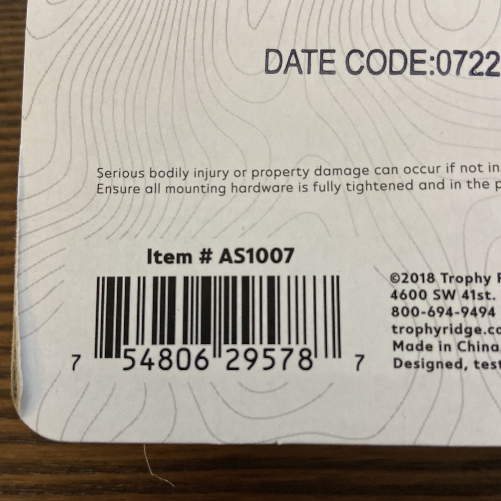 Trophy Ridge Blitz Stabilizer 6 in. Model: AS1007