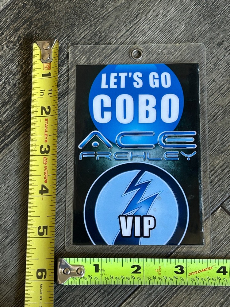 Kiss ACE FREHLEY Laminate Pass Cobo Detroit Concert Anomaly Tour Vintage Kiss