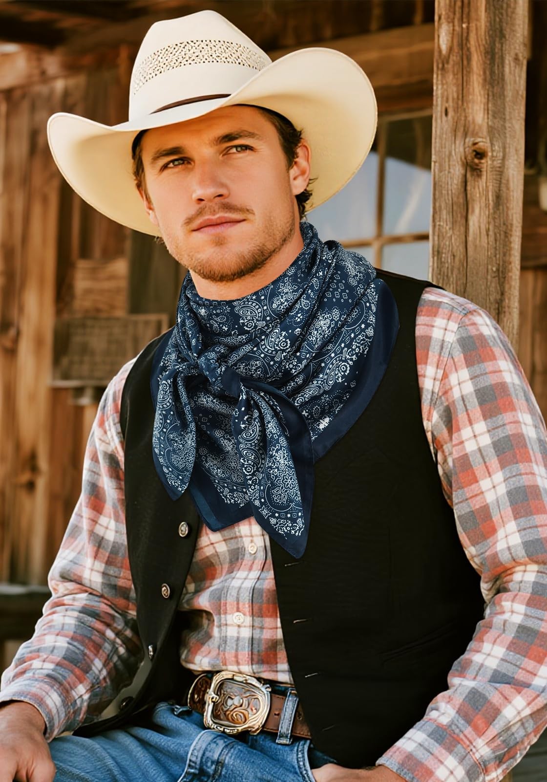 43 Inch Wild Rag Extra Large Oversize Western Scarf Bandana XL Cowboy Shawl