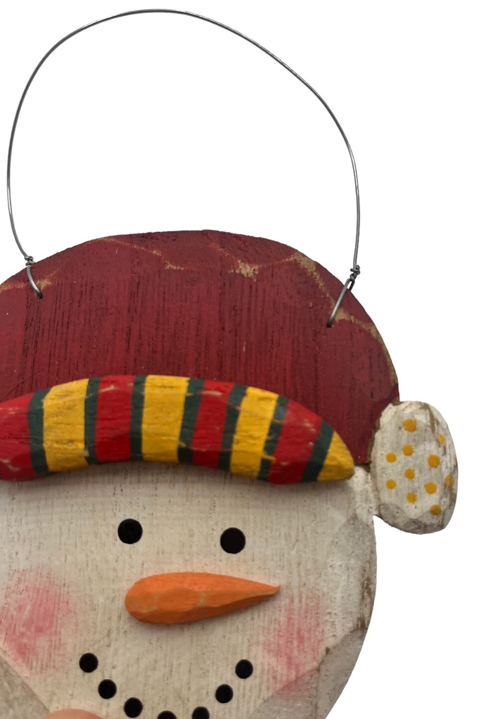 2 Midwest of Cannon Falls Signed Snowman Christmas Ornaments Wood Goose Carved